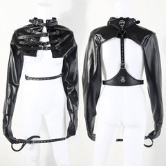 PU Bondage Jacket with Hand and Arm Restraints | Slave Training BDSM Cosplay Fetish Gear for Couples - Passion Pulse Adult