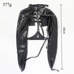 PU Bondage Jacket with Hand and Arm Restraints | Slave Training BDSM Cosplay Fetish Gear for Couples - Passion Pulse Adult