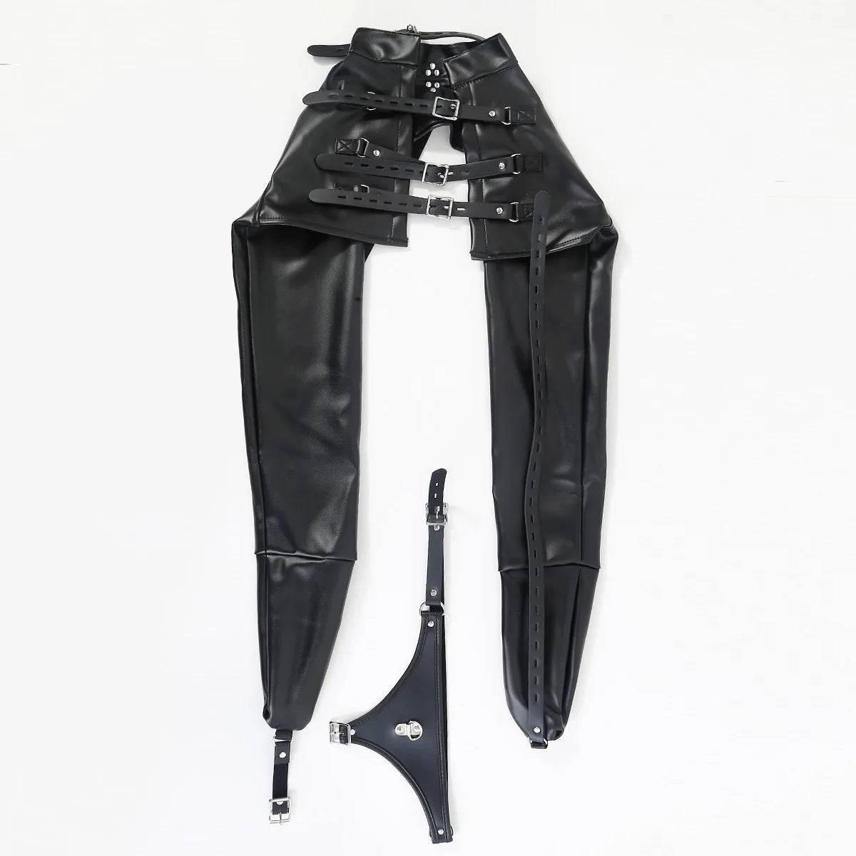 PU Bondage Jacket with Hand and Arm Restraints | Slave Training BDSM Cosplay Fetish Gear for Couples - Passion Pulse Adult