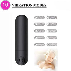 10-Speed Rechargeable Mini Bullet Vibrator – Clitoral, Anal & Vaginal Stimulator - Passion Pulse Adult