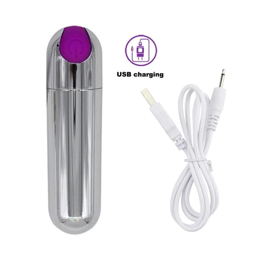 10-Speed Rechargeable Mini Bullet Vibrator – Clitoral, Anal & Vaginal Stimulator - Passion Pulse Adult
