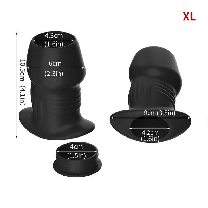 Hollow Silicone Anal Plug – Beaded Tunnel Dilator for Enema and Prostate Massage - Passion Pulse Adult