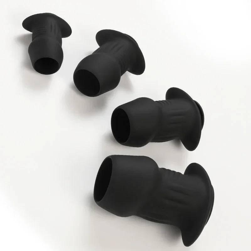 Hollow Silicone Anal Plug – Beaded Tunnel Dilator for Enema and Prostate Massage - Passion Pulse Adult