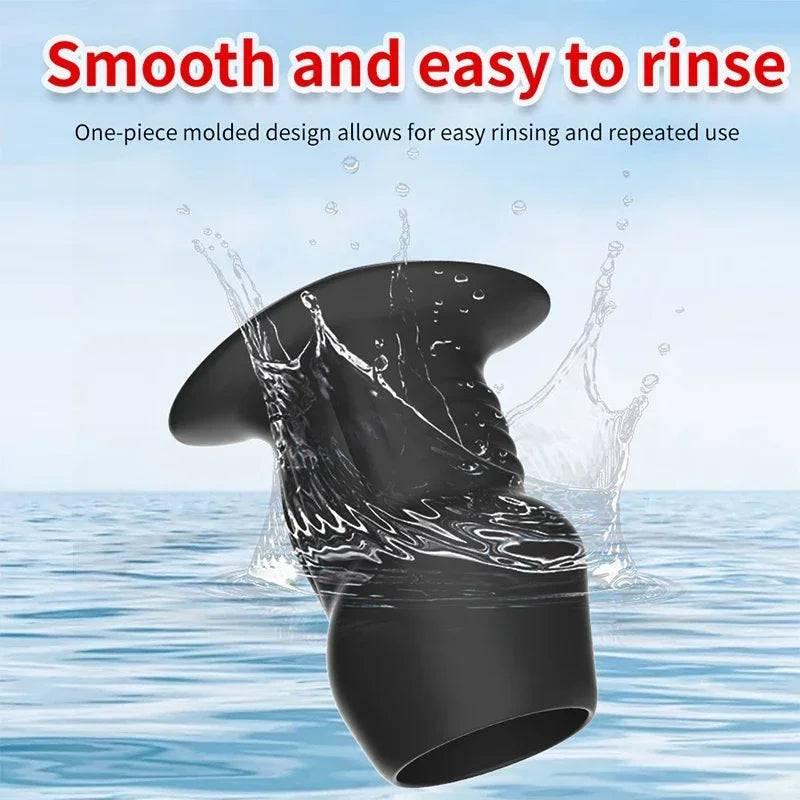 Hollow Silicone Anal Plug – Beaded Tunnel Dilator for Enema and Prostate Massage - Passion Pulse Adult