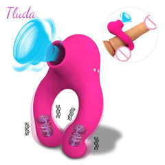 TLUDA Vibrator Cock Rings Sucking Penis Ring - Passion Pulse Adult