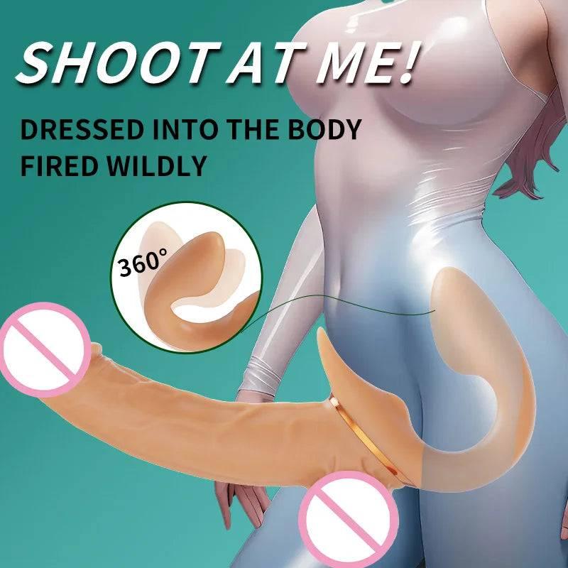 Strapless Telescopic Dildo Vibrator – G-Spot Stimulator for Women & Lesbian Couples - Passion Pulse Adult