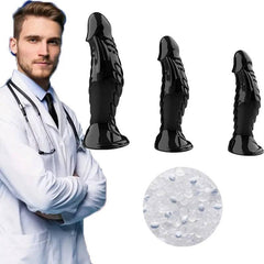 Realistic Ribbed Monster Dildo – TPR Suction Cup Dildo for Anal and Vaginal Play - Passion Pulse Adult