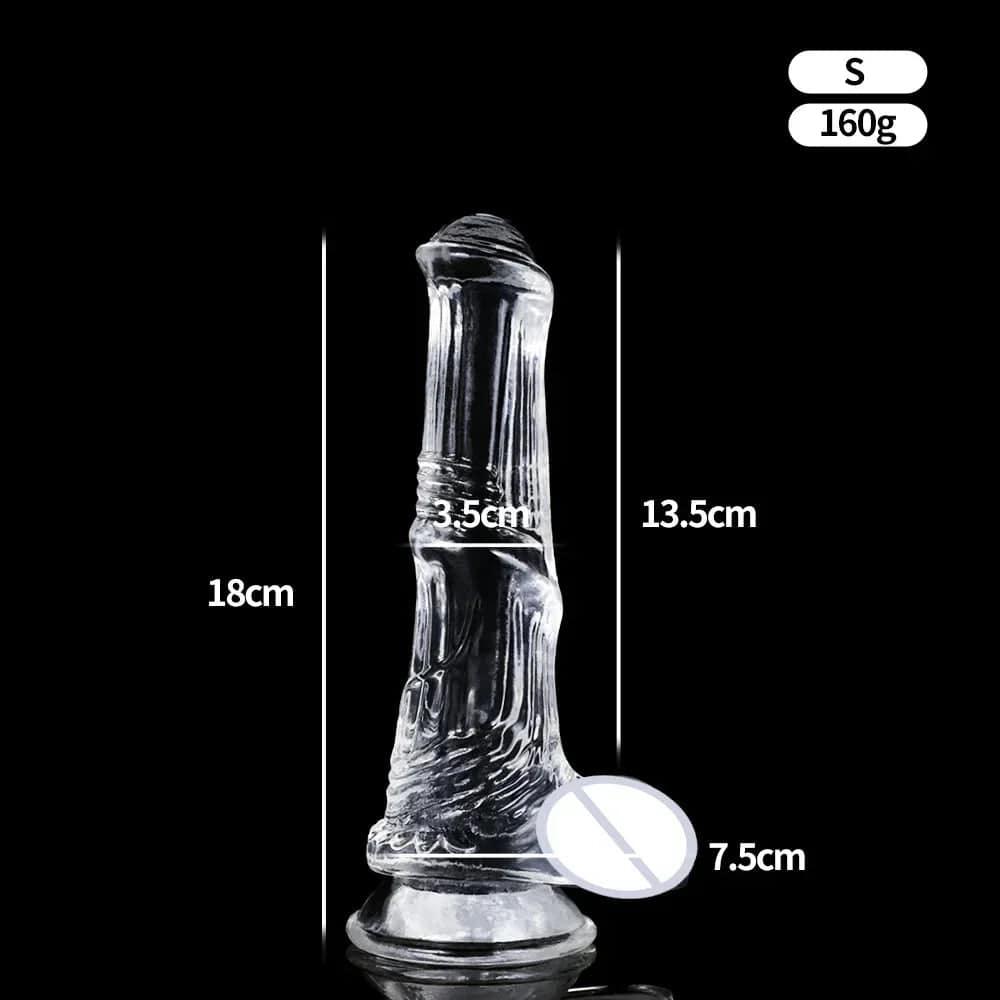 Huge Transparent Black Horse Dildo - Realistic TPE with Strong Suction Cup - Passion Pulse Adult