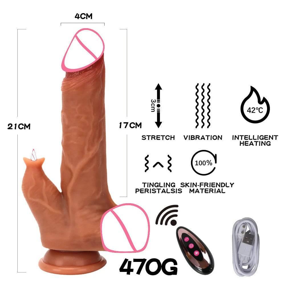 Realistic Penis Automatic Retractable Heated Swing Vibrator with Remote Control Sex Toy for Woman Masturbator Dildo Adult shop - Passion Pulse Adult
