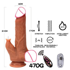 Realistic Penis Automatic Retractable Heated Swing Vibrator with Remote Control Sex Toy for Woman Masturbator Dildo Adult shop - Passion Pulse Adult