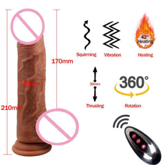 Realistic Penis Automatic Retractable Heated Swing Vibrator with Remote Control Sex Toy for Woman Masturbator Dildo Adult shop - Passion Pulse Adult
