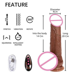 Realistic Penis Automatic Retractable Heated Swing Vibrator with Remote Control Sex Toy for Woman Masturbator Dildo Adult shop - Passion Pulse Adult