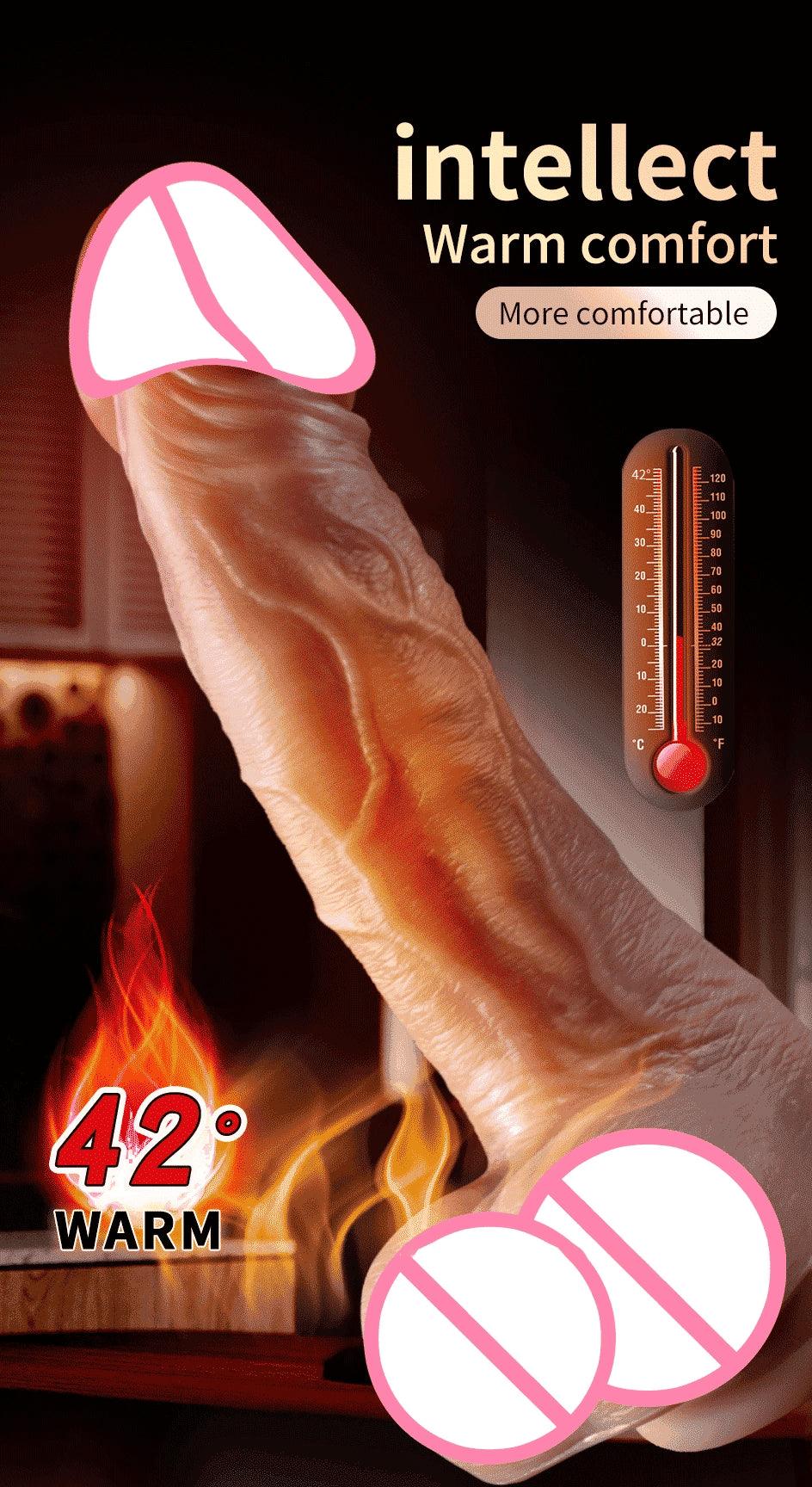 Realistic Penis Automatic Retractable Heated Swing Vibrator with Remote Control Sex Toy for Woman Masturbator Dildo Adult shop - Passion Pulse Adult