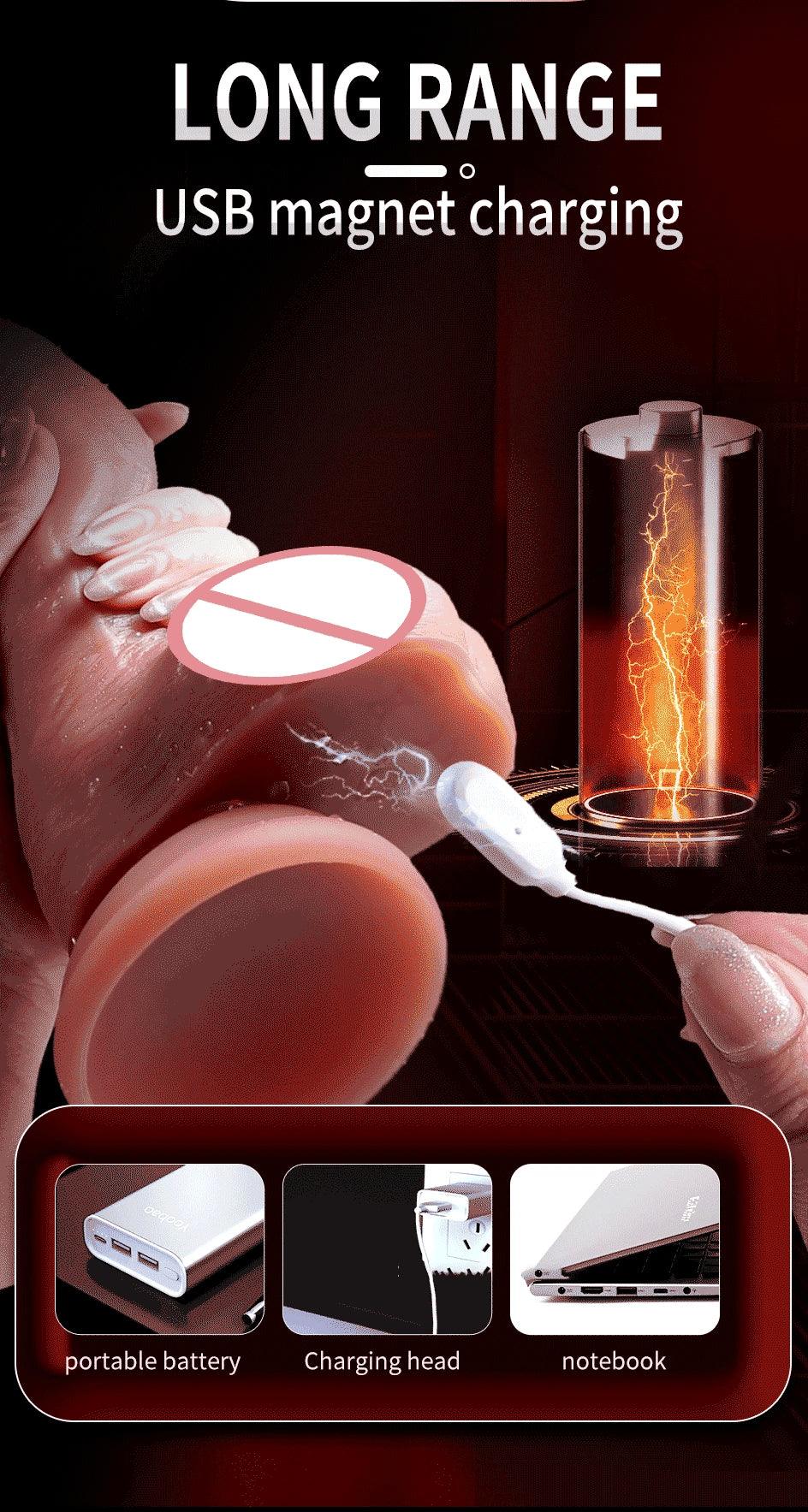 Realistic Penis Automatic Retractable Heated Swing Vibrator with Remote Control Sex Toy for Woman Masturbator Dildo Adult shop - Passion Pulse Adult