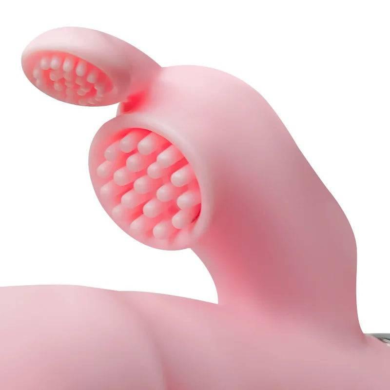 LicklIp 3-in-1 Rabbit Vibrator – Dildo with Tongue-Licking & Dual Rod Stimulation - Passion Pulse Adult