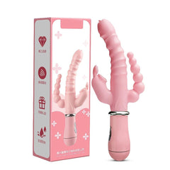 LicklIp 3-in-1 Rabbit Vibrator – Dildo with Tongue-Licking & Dual Rod Stimulation - Passion Pulse Adult