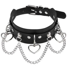 Harajuku Punk Rock Rivet Goth Choker | PU Leather Collar with Heart, Cross & Spikes | Hip Hop Bondage Jewelry for Women - Passion Pulse Adult