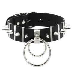 Harajuku Punk Rock Rivet Goth Choker | PU Leather Collar with Heart, Cross & Spikes | Hip Hop Bondage Jewelry for Women - Passion Pulse Adult