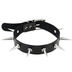 Harajuku Punk Rock Rivet Goth Choker | PU Leather Collar with Heart, Cross & Spikes | Hip Hop Bondage Jewelry for Women - Passion Pulse Adult