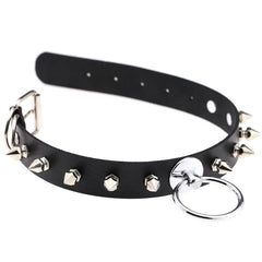 Harajuku Punk Rock Rivet Goth Choker | PU Leather Collar with Heart, Cross & Spikes | Hip Hop Bondage Jewelry for Women - Passion Pulse Adult