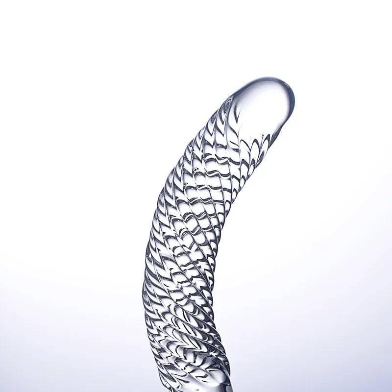 Double-Ended Pyrex Glass Dildo – Spiral & Granule G-Spot Massager - Passion Pulse Adult