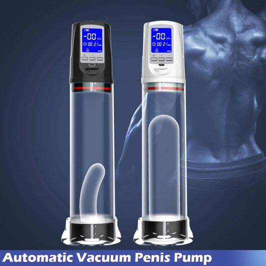 LED Display Electric Vacuum Penis Enlargement Training Pump for Men: Sex Toy Penis Extender with Powerful Suction - Adult Toys - Passion Pulse Adult