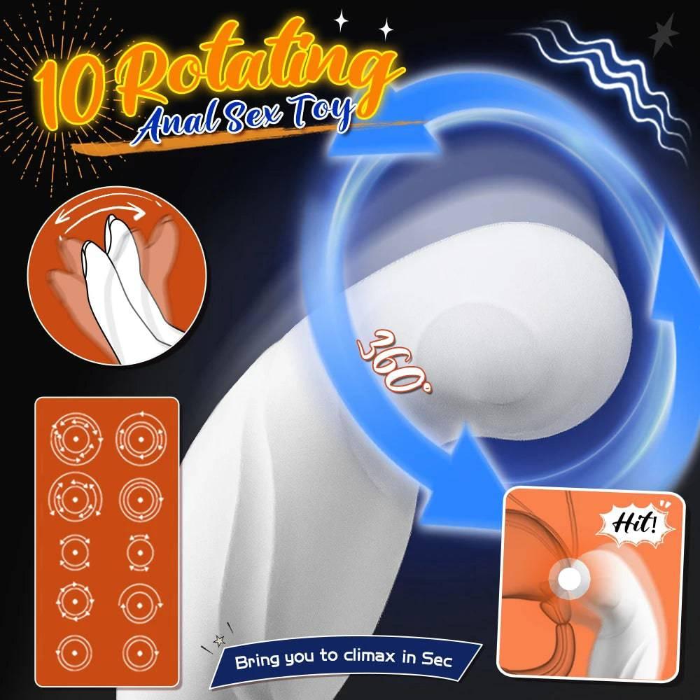 ProPulse Dual Cock Ring and Anal Vibrator - C-Shaped Rotating Prostate Massager with Dual Silicone Rings for Men’s Pleasure and Erection Enhancement - Passion Pulse Adult