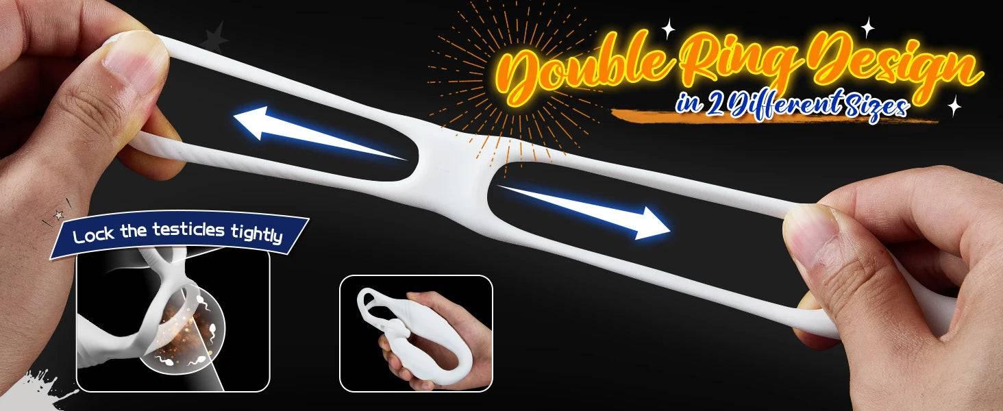 ProPulse Dual Cock Ring and Anal Vibrator - C-Shaped Rotating Prostate Massager with Dual Silicone Rings for Men’s Pleasure and Erection Enhancement - Passion Pulse Adult