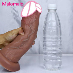 Huge Soft Realistic Dildo with Suction Cup - Double-Layer Design - Passion Pulse Adult