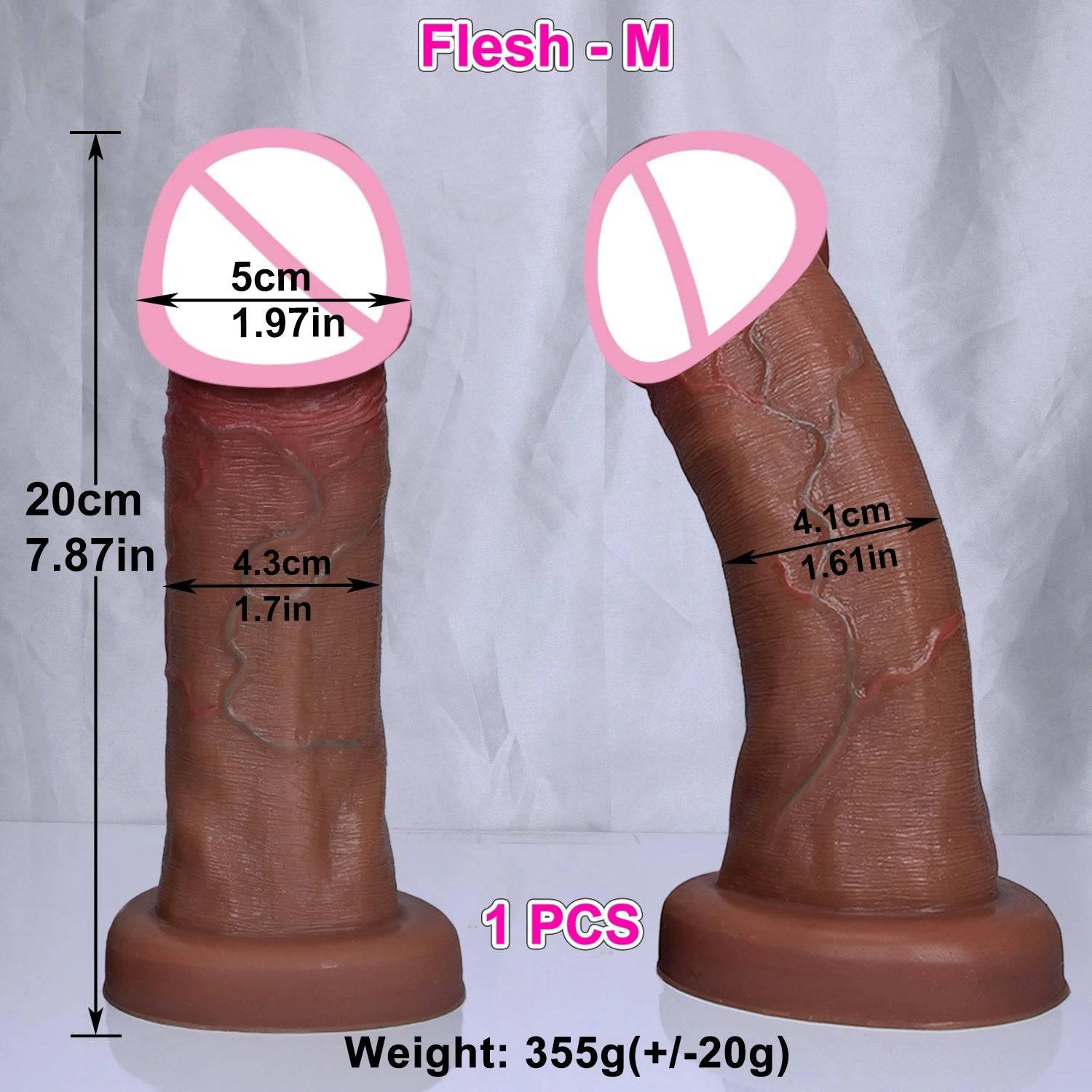 Huge Soft Realistic Dildo with Suction Cup - Double-Layer Design - Passion Pulse Adult