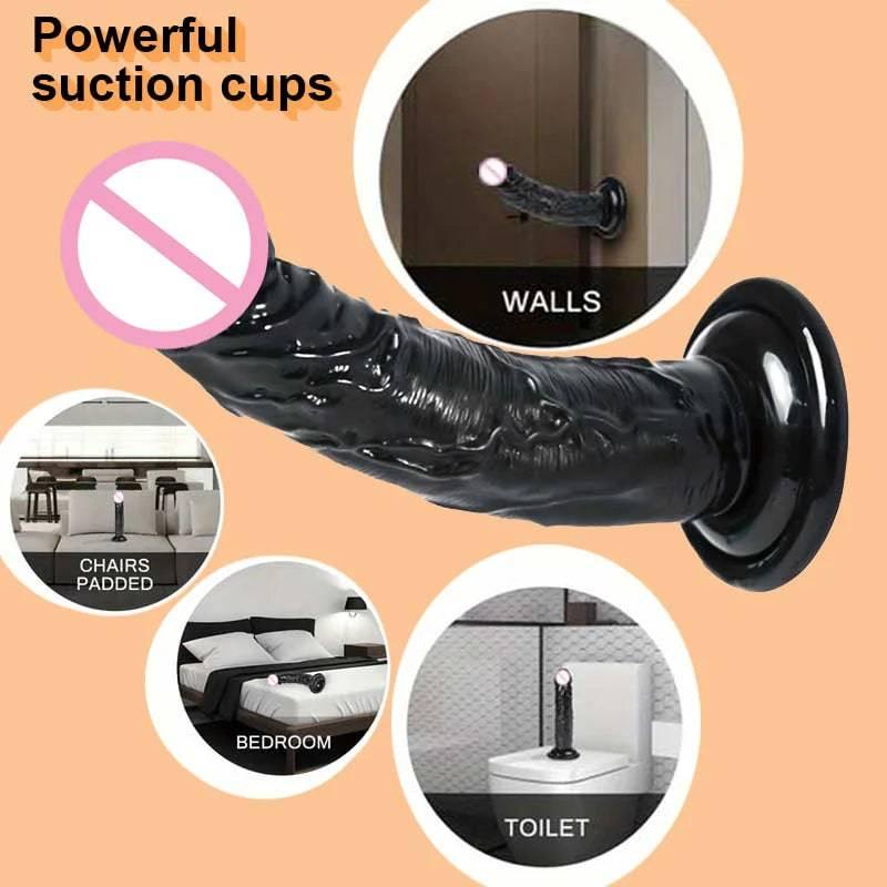 Transparent Jelly Dildo – Large Suction Cup Dildo in 5 Colors for Anal & Vaginal Play - Passion Pulse Adult