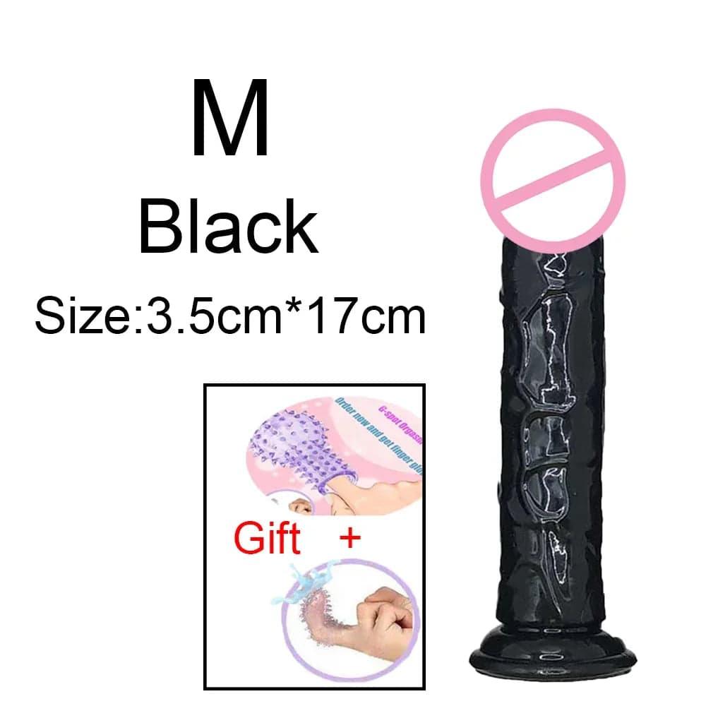 Transparent Jelly Dildo – Large Suction Cup Dildo in 5 Colors for Anal & Vaginal Play - Passion Pulse Adult
