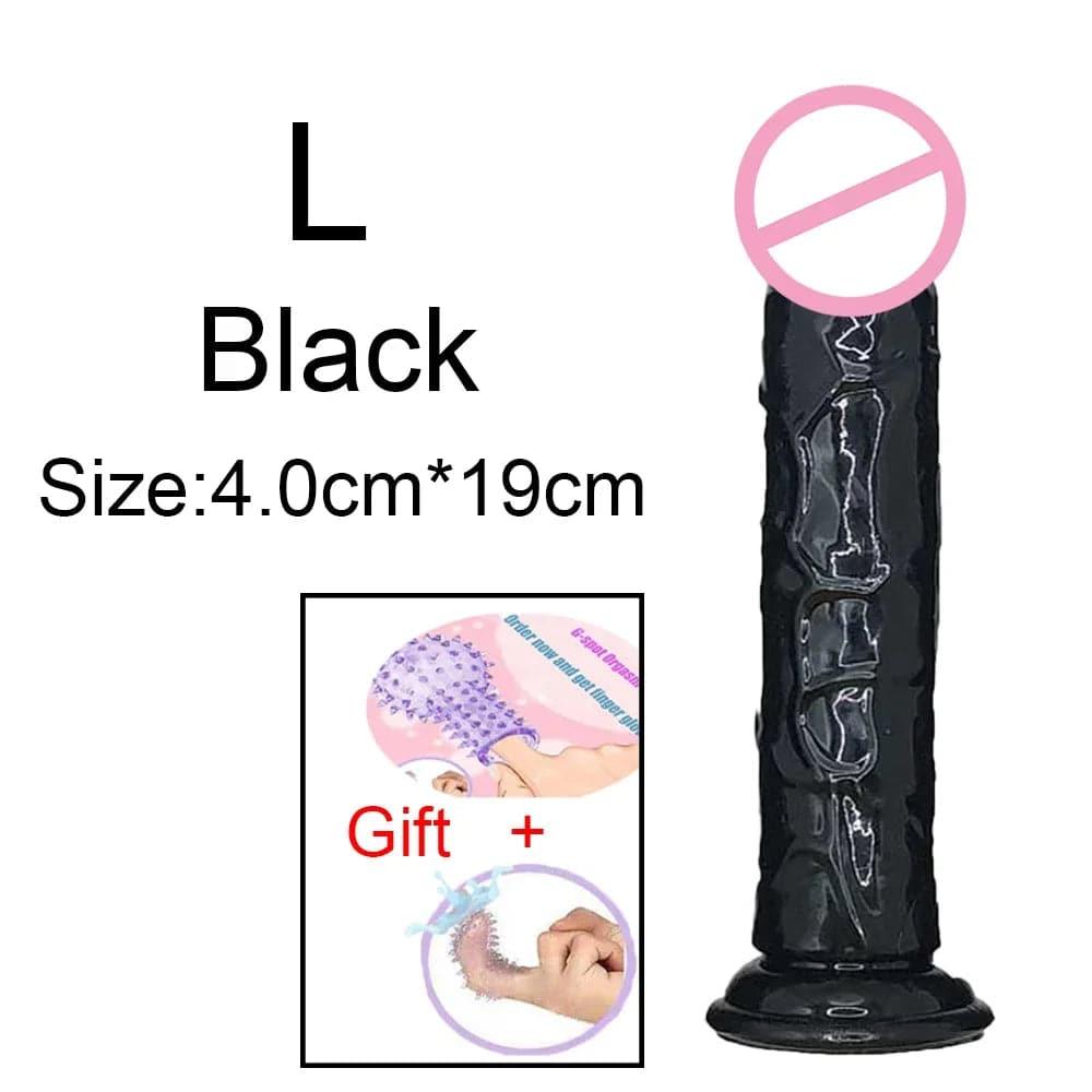 Transparent Jelly Dildo – Large Suction Cup Dildo in 5 Colors for Anal & Vaginal Play - Passion Pulse Adult