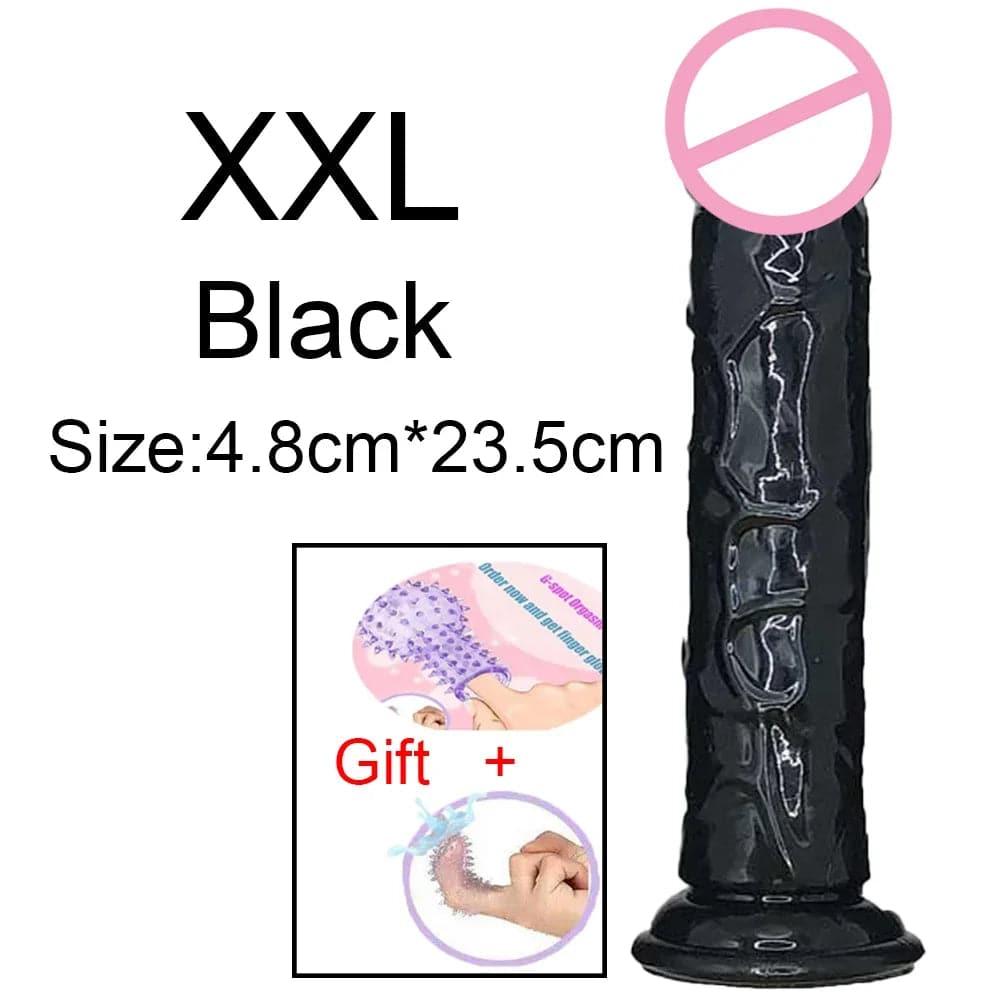 Transparent Jelly Dildo – Large Suction Cup Dildo in 5 Colors for Anal & Vaginal Play - Passion Pulse Adult