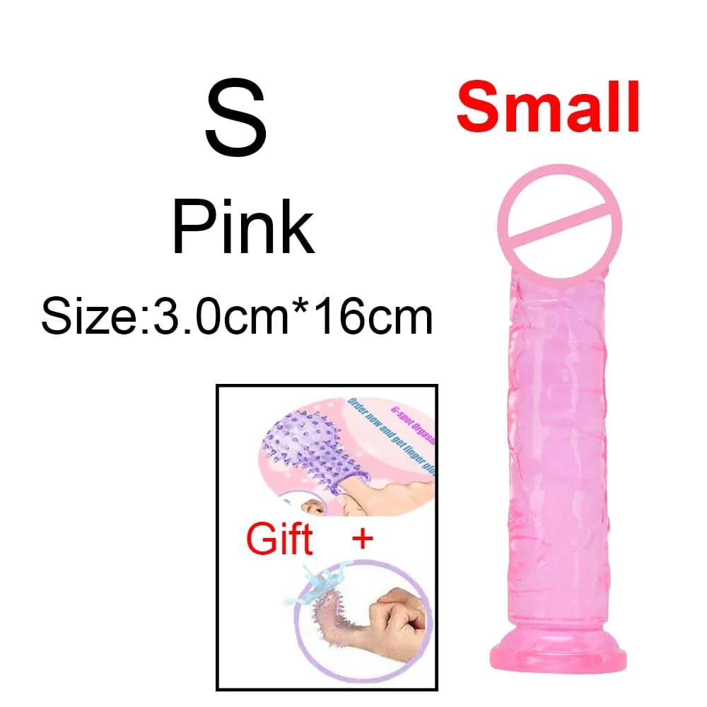 Transparent Jelly Dildo – Large Suction Cup Dildo in 5 Colors for Anal & Vaginal Play - Passion Pulse Adult