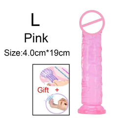 Transparent Jelly Dildo – Large Suction Cup Dildo in 5 Colors for Anal & Vaginal Play - Passion Pulse Adult