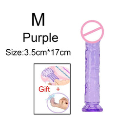 Transparent Jelly Dildo – Large Suction Cup Dildo in 5 Colors for Anal & Vaginal Play - Passion Pulse Adult