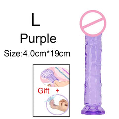 Transparent Jelly Dildo – Large Suction Cup Dildo in 5 Colors for Anal & Vaginal Play - Passion Pulse Adult
