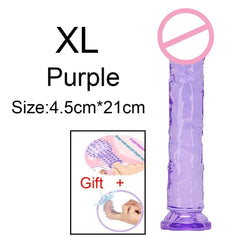 Transparent Jelly Dildo – Large Suction Cup Dildo in 5 Colors for Anal & Vaginal Play - Passion Pulse Adult