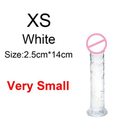 Transparent Jelly Dildo – Large Suction Cup Dildo in 5 Colors for Anal & Vaginal Play - Passion Pulse Adult
