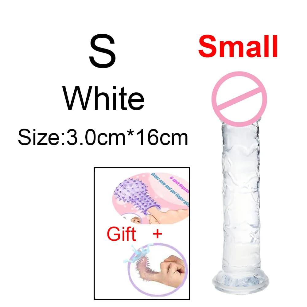 Transparent Jelly Dildo – Large Suction Cup Dildo in 5 Colors for Anal & Vaginal Play - Passion Pulse Adult