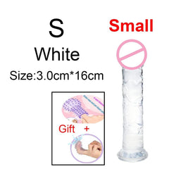 Transparent Jelly Dildo – Large Suction Cup Dildo in 5 Colors for Anal & Vaginal Play - Passion Pulse Adult