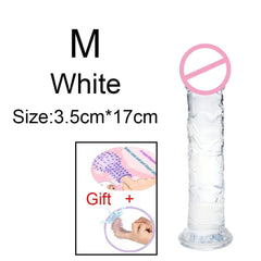 Transparent Jelly Dildo – Large Suction Cup Dildo in 5 Colors for Anal & Vaginal Play - Passion Pulse Adult