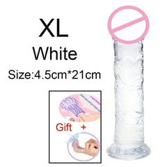 Transparent Jelly Dildo – Large Suction Cup Dildo in 5 Colors for Anal & Vaginal Play - Passion Pulse Adult