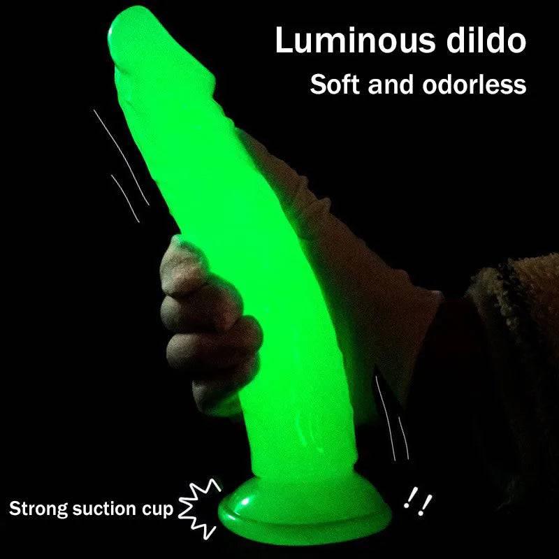 Luminous Realistic Dildo – S/M/L/XL/XXL Sizes with Suction Cup for Women & Couples - Passion Pulse Adult