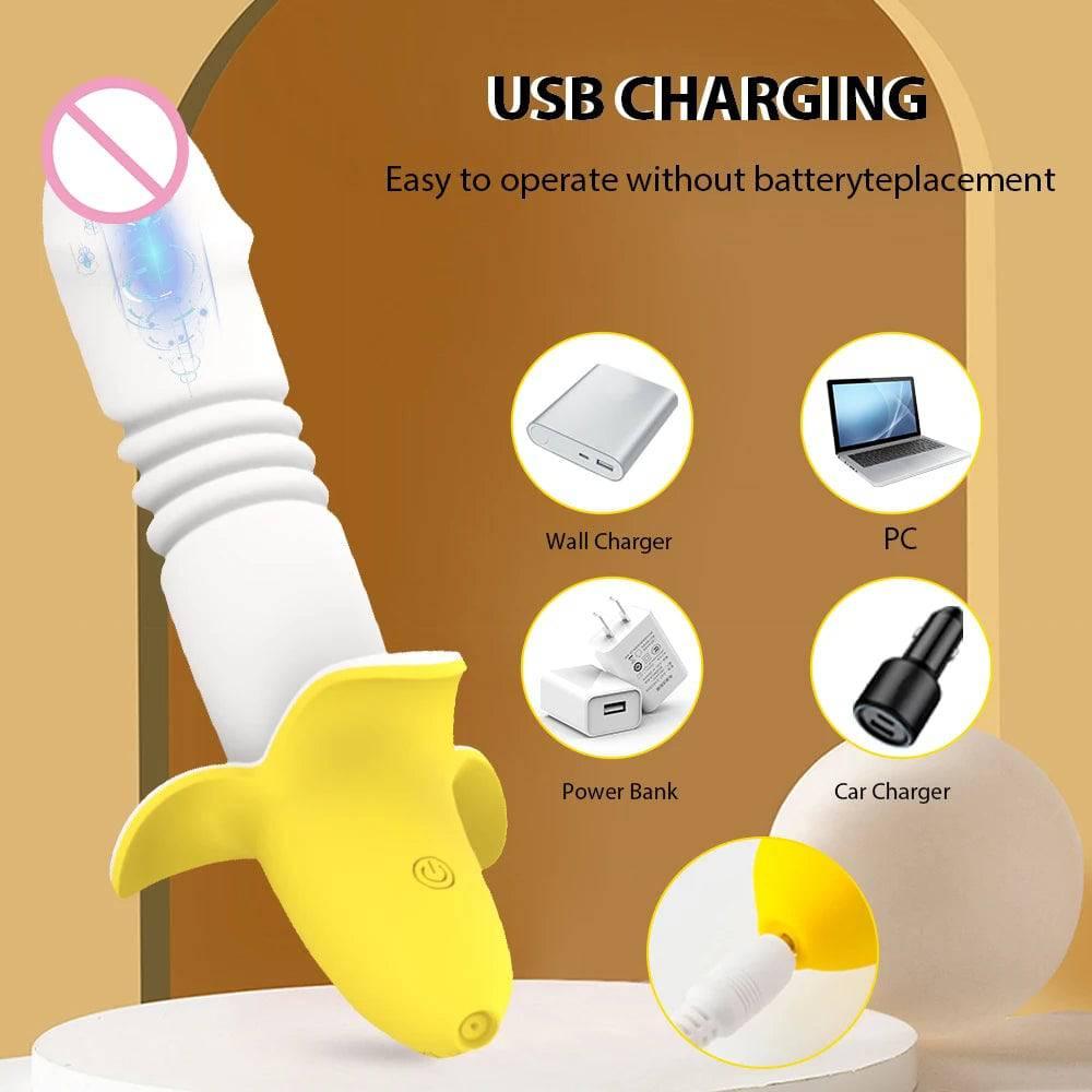 Powerful Telescopic Banana G-Spot Vibrator – Clitoral & Vaginal Massager for Women - Passion Pulse Adult