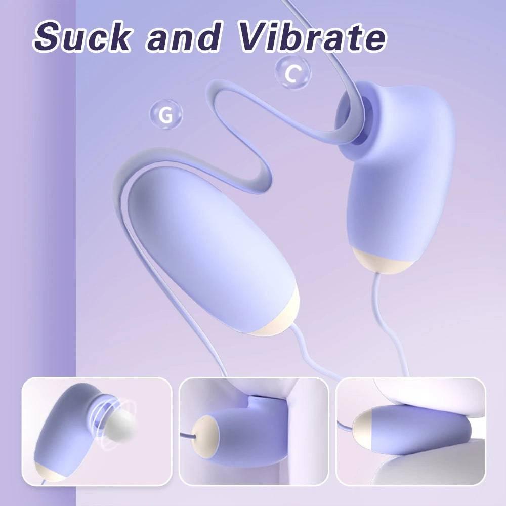 Earphone-Size Sucking & Vibrating Love Egg Massager - Passion Pulse Adult