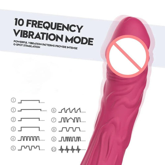 Realistic Silicone Dildo Vibrator – 10 Vibration Modes for G-Spot & Clitoral Stimulation - Passion Pulse Adult