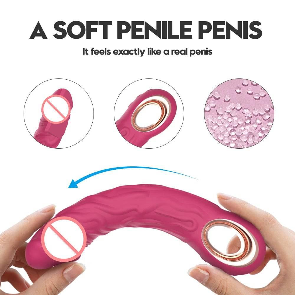 Realistic Silicone Dildo Vibrator – 10 Vibration Modes for G-Spot & Clitoral Stimulation - Passion Pulse Adult