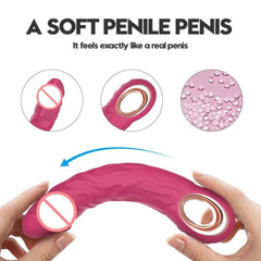 Realistic Silicone Dildo Vibrator – 10 Vibration Modes for G-Spot & Clitoral Stimulation - Passion Pulse Adult